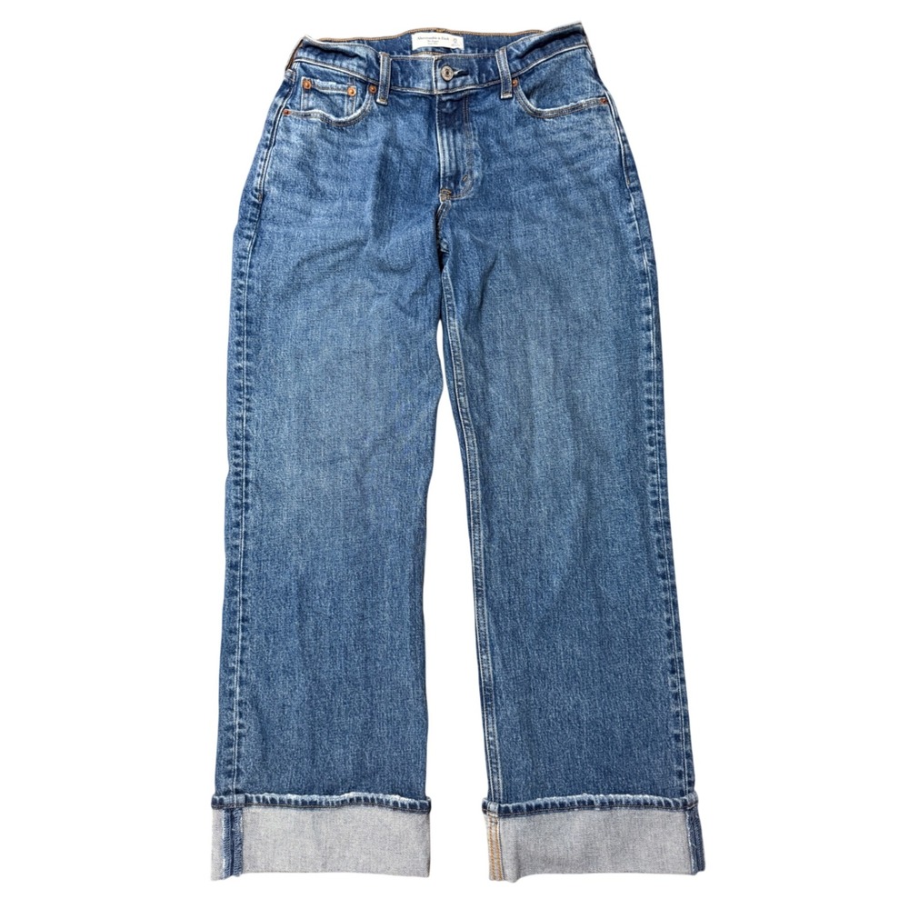 Abercrombie & Fitch Baggy Low Rise Jeans Women 25 0S Blue Excellent Curve Love
